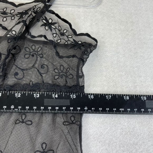 NWOT VS VICTORIAS SECRET Womens L Black Sheer Adjustable Straps Nightgown Nighty - Picture 7 of 13